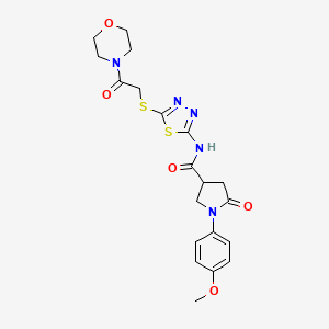 molecular formula C20H23N5O5S2 B6526642 1-(4-methoxyphenyl)-N-(5-{[2-(morpholin-4-yl)-2-oxoethyl]sulfanyl}-1,3,4-thiadiazol-2-yl)-5-oxopyrrolidine-3-carboxamide CAS No. 894047-62-2