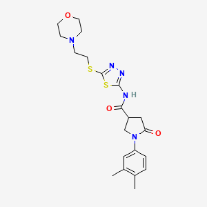 1-(3,4-dimethylphenyl)-N-(5-{[2-(morpholin-4-yl)ethyl]sulfanyl}-1,3,4-thiadiazol-2-yl)-5-oxopyrrolidine-3-carboxamide