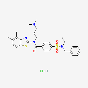 molecular formula C30H37ClN4O3S2 B6526646 4-[benzyl(ethyl)sulfamoyl]-N-(4,5-dimethyl-1,3-benzothiazol-2-yl)-N-[3-(dimethylamino)propyl]benzamide hydrochloride CAS No. 1135211-28-7