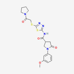 1-(3-methoxyphenyl)-5-oxo-N-(5-{[2-oxo-2-(pyrrolidin-1-yl)ethyl]sulfanyl}-1,3,4-thiadiazol-2-yl)pyrrolidine-3-carboxamide