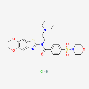 molecular formula C26H33ClN4O6S2 B6526740 N-[2-(diethylamino)ethyl]-N-{10,13-dioxa-4-thia-6-azatricyclo[7.4.0.0^{3,7}]trideca-1,3(7),5,8-tetraen-5-yl}-4-(morpholine-4-sulfonyl)benzamide hydrochloride CAS No. 1135204-98-6
