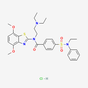 molecular formula C30H37ClN4O5S2 B6526772 N-[2-(diethylamino)ethyl]-N-(4,7-dimethoxy-1,3-benzothiazol-2-yl)-4-[ethyl(phenyl)sulfamoyl]benzamide hydrochloride CAS No. 1135205-32-1