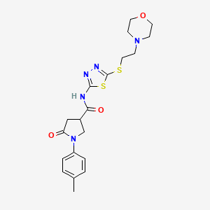 molecular formula C20H25N5O3S2 B6526831 1-(4-methylphenyl)-N-(5-{[2-(morpholin-4-yl)ethyl]sulfanyl}-1,3,4-thiadiazol-2-yl)-5-oxopyrrolidine-3-carboxamide CAS No. 894035-19-9