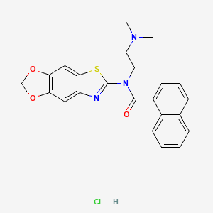 molecular formula C23H22ClN3O3S B6526863 N-[2-(dimethylamino)ethyl]-N-{4,6-dioxa-10-thia-12-azatricyclo[7.3.0.0^{3,7}]dodeca-1(9),2,7,11-tetraen-11-yl}naphthalene-1-carboxamide hydrochloride CAS No. 1135132-61-4