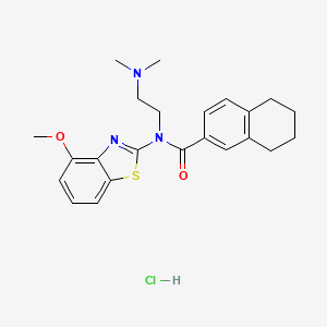 molecular formula C23H28ClN3O2S B6526878 N-[2-(dimethylamino)ethyl]-N-(4-methoxy-1,3-benzothiazol-2-yl)-5,6,7,8-tetrahydronaphthalene-2-carboxamide hydrochloride CAS No. 1135132-94-3