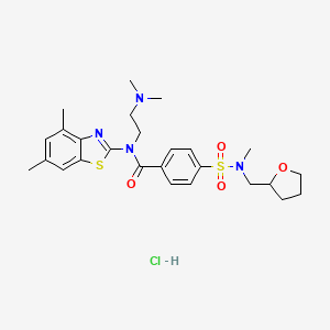 molecular formula C26H35ClN4O4S2 B6526887 N-(4,6-dimethyl-1,3-benzothiazol-2-yl)-N-[2-(dimethylamino)ethyl]-4-{methyl[(oxolan-2-yl)methyl]sulfamoyl}benzamide hydrochloride CAS No. 1135133-15-1