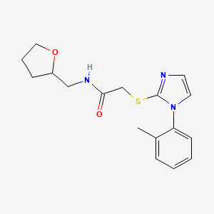 molecular formula C17H21N3O2S B6526973 2-{[1-(2-methylphenyl)-1H-imidazol-2-yl]sulfanyl}-N-[(oxolan-2-yl)methyl]acetamide CAS No. 869345-01-7