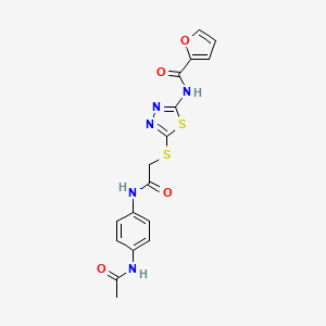molecular formula C17H15N5O4S2 B6526977 N-[5-({[(4-acetamidophenyl)carbamoyl]methyl}sulfanyl)-1,3,4-thiadiazol-2-yl]furan-2-carboxamide CAS No. 893351-28-5