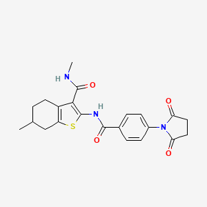 molecular formula C22H23N3O4S B6526986 2-[4-(2,5-dioxopyrrolidin-1-yl)benzamido]-N,6-dimethyl-4,5,6,7-tetrahydro-1-benzothiophene-3-carboxamide CAS No. 892978-51-7