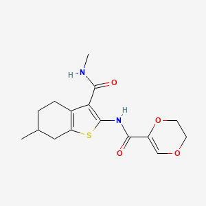 molecular formula C16H20N2O4S B6526993 N-[6-methyl-3-(methylcarbamoyl)-4,5,6,7-tetrahydro-1-benzothiophen-2-yl]-5,6-dihydro-1,4-dioxine-2-carboxamide CAS No. 892983-06-1