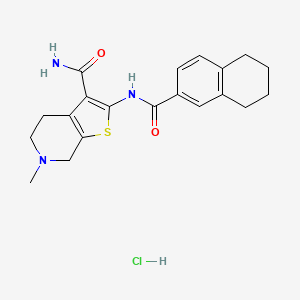 molecular formula C20H24ClN3O2S B6527035 6-methyl-2-(5,6,7,8-tetrahydronaphthalene-2-amido)-4H,5H,6H,7H-thieno[2,3-c]pyridine-3-carboxamide hydrochloride CAS No. 1135216-25-9