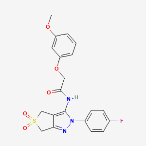 molecular formula C20H18FN3O5S B6527043 N-[2-(4-fluorophenyl)-5,5-dioxo-2H,4H,6H-5lambda6-thieno[3,4-c]pyrazol-3-yl]-2-(3-methoxyphenoxy)acetamide CAS No. 893934-97-9