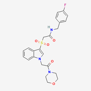molecular formula C23H24FN3O5S B6527067 N-[(4-fluorophenyl)methyl]-2-({1-[2-(morpholin-4-yl)-2-oxoethyl]-1H-indol-3-yl}sulfonyl)acetamide CAS No. 894012-41-0