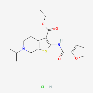 molecular formula C18H23ClN2O4S B6527094 ethyl 2-(furan-2-amido)-6-(propan-2-yl)-4H,5H,6H,7H-thieno[2,3-c]pyridine-3-carboxylate hydrochloride CAS No. 1135211-49-2