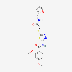 molecular formula C18H18N4O5S2 B6527109 N-{5-[({[(furan-2-yl)methyl]carbamoyl}methyl)sulfanyl]-1,3,4-thiadiazol-2-yl}-2,4-dimethoxybenzamide CAS No. 1135210-82-0