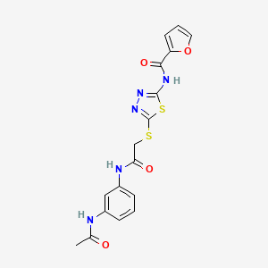 molecular formula C17H15N5O4S2 B6527153 N-[5-({[(3-acetamidophenyl)carbamoyl]methyl}sulfanyl)-1,3,4-thiadiazol-2-yl]furan-2-carboxamide CAS No. 893351-23-0