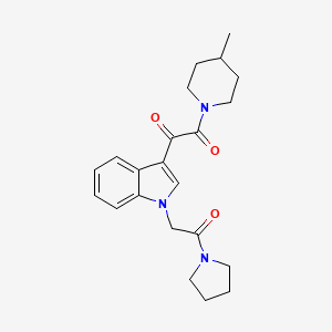 molecular formula C22H27N3O3 B6527177 1-(4-methylpiperidin-1-yl)-2-{1-[2-oxo-2-(pyrrolidin-1-yl)ethyl]-1H-indol-3-yl}ethane-1,2-dione CAS No. 893987-83-2
