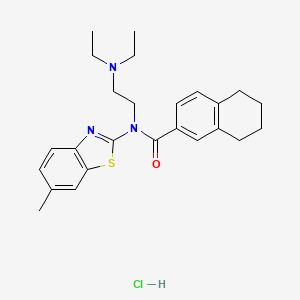 molecular formula C25H32ClN3OS B6527184 N-[2-(diethylamino)ethyl]-N-(6-methyl-1,3-benzothiazol-2-yl)-5,6,7,8-tetrahydronaphthalene-2-carboxamide hydrochloride CAS No. 1135205-12-7
