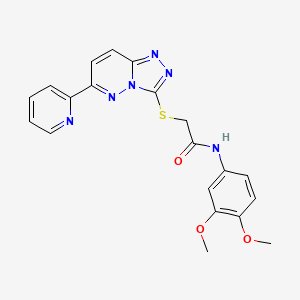 molecular formula C20H18N6O3S B6527267 N-(3,4-dimethoxyphenyl)-2-{[6-(pyridin-2-yl)-[1,2,4]triazolo[4,3-b]pyridazin-3-yl]sulfanyl}acetamide CAS No. 894053-79-3