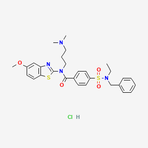 4-[benzyl(ethyl)sulfamoyl]-N-[3-(dimethylamino)propyl]-N-(5-methoxy-1,3-benzothiazol-2-yl)benzamide hydrochloride