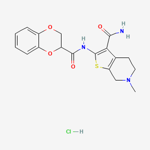 2-(2,3-dihydro-1,4-benzodioxine-2-amido)-6-methyl-4H,5H,6H,7H-thieno[2,3-c]pyridine-3-carboxamide hydrochloride