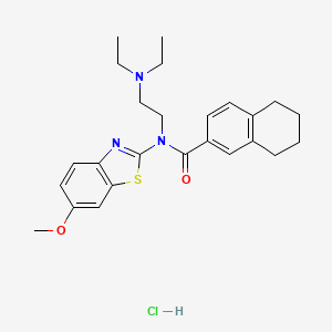 molecular formula C25H32ClN3O2S B6527365 N-[2-(diethylamino)ethyl]-N-(6-methoxy-1,3-benzothiazol-2-yl)-5,6,7,8-tetrahydronaphthalene-2-carboxamide hydrochloride CAS No. 1135133-49-1