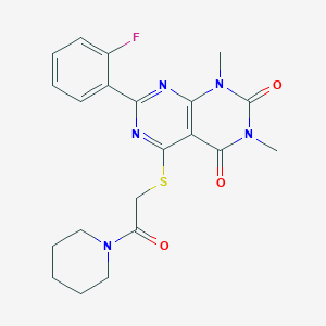 7-(2-fluorophenyl)-1,3-dimethyl-5-{[2-oxo-2-(piperidin-1-yl)ethyl]sulfanyl}-1H,2H,3H,4H-[1,3]diazino[4,5-d]pyrimidine-2,4-dione
