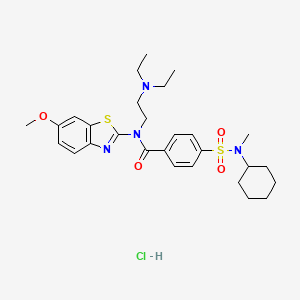 4-[cyclohexyl(methyl)sulfamoyl]-N-[2-(diethylamino)ethyl]-N-(6-methoxy-1,3-benzothiazol-2-yl)benzamide hydrochloride