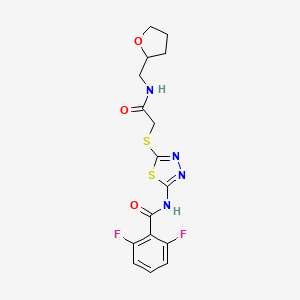 molecular formula C16H16F2N4O3S2 B6527407 2,6-difluoro-N-{5-[({[(oxolan-2-yl)methyl]carbamoyl}methyl)sulfanyl]-1,3,4-thiadiazol-2-yl}benzamide CAS No. 893161-72-3
