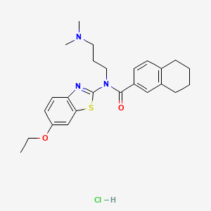molecular formula C25H32ClN3O2S B6527445 N-[3-(dimethylamino)propyl]-N-(6-ethoxy-1,3-benzothiazol-2-yl)-5,6,7,8-tetrahydronaphthalene-2-carboxamide hydrochloride CAS No. 1135198-95-6