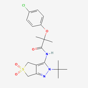 molecular formula C19H24ClN3O4S B6527499 N-{2-tert-butyl-5,5-dioxo-2H,4H,6H-5lambda6-thieno[3,4-c]pyrazol-3-yl}-2-(4-chlorophenoxy)-2-methylpropanamide CAS No. 893923-87-0