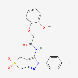 molecular formula C20H18FN3O5S B6527500 N-[2-(4-fluorophenyl)-5,5-dioxo-2H,4H,6H-5lambda6-thieno[3,4-c]pyrazol-3-yl]-2-(2-methoxyphenoxy)acetamide CAS No. 893934-89-9