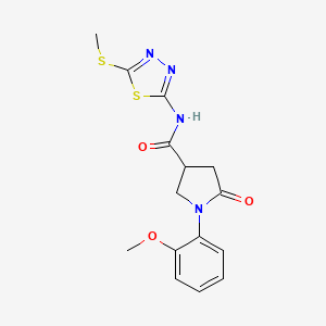 molecular formula C15H16N4O3S2 B6527514 1-(2-methoxyphenyl)-N-[5-(methylsulfanyl)-1,3,4-thiadiazol-2-yl]-5-oxopyrrolidine-3-carboxamide CAS No. 894037-48-0