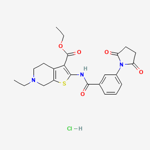 molecular formula C23H26ClN3O5S B6527519 ethyl 2-[3-(2,5-dioxopyrrolidin-1-yl)benzamido]-6-ethyl-4H,5H,6H,7H-thieno[2,3-c]pyridine-3-carboxylate hydrochloride CAS No. 1135200-67-7