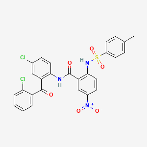 molecular formula C27H19Cl2N3O6S B6527598 N-[4-chloro-2-(2-chlorobenzoyl)phenyl]-2-(4-methylbenzenesulfonamido)-5-nitrobenzamide CAS No. 397278-24-9