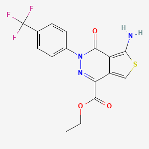 molecular formula C16H12F3N3O3S B6527623 ethyl 5-amino-4-oxo-3-[4-(trifluoromethyl)phenyl]-3H,4H-thieno[3,4-d]pyridazine-1-carboxylate CAS No. 1062292-61-8