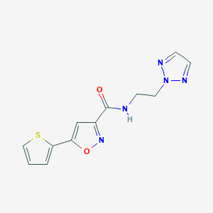 molecular formula C12H11N5O2S B6527631 5-(thiophen-2-yl)-N-[2-(2H-1,2,3-triazol-2-yl)ethyl]-1,2-oxazole-3-carboxamide CAS No. 943821-75-8