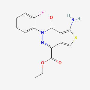 ethyl 5-amino-3-(2-fluorophenyl)-4-oxo-3H,4H-thieno[3,4-d]pyridazine-1-carboxylate
