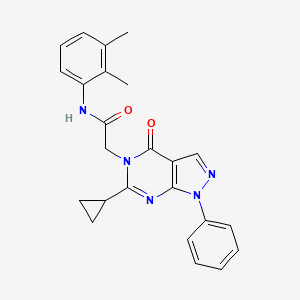 2-{6-cyclopropyl-4-oxo-1-phenyl-1H,4H,5H-pyrazolo[3,4-d]pyrimidin-5-yl}-N-(2,3-dimethylphenyl)acetamide