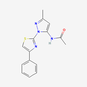 molecular formula C15H14N4OS B6527700 N-[3-methyl-1-(4-phenyl-1,3-thiazol-2-yl)-1H-pyrazol-5-yl]acetamide CAS No. 1020487-97-1
