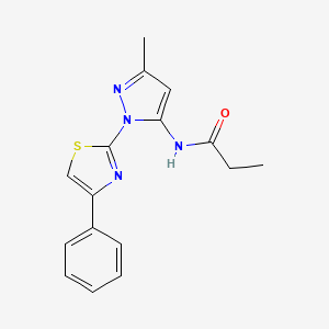 N-[3-methyl-1-(4-phenyl-1,3-thiazol-2-yl)-1H-pyrazol-5-yl]propanamide