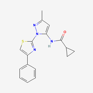 N-[3-methyl-1-(4-phenyl-1,3-thiazol-2-yl)-1H-pyrazol-5-yl]cyclopropanecarboxamide