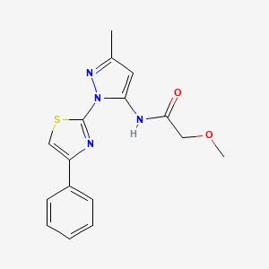 molecular formula C16H16N4O2S B6527722 2-methoxy-N-[3-methyl-1-(4-phenyl-1,3-thiazol-2-yl)-1H-pyrazol-5-yl]acetamide CAS No. 1020488-27-0