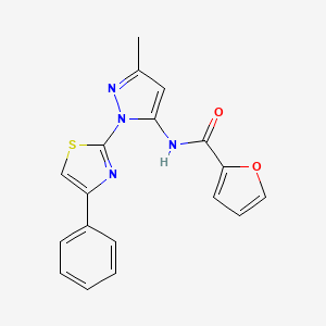 N-[3-methyl-1-(4-phenyl-1,3-thiazol-2-yl)-1H-pyrazol-5-yl]furan-2-carboxamide