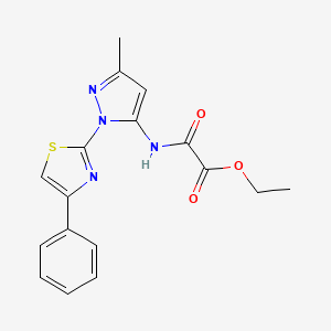 ethyl {[3-methyl-1-(4-phenyl-1,3-thiazol-2-yl)-1H-pyrazol-5-yl]carbamoyl}formate