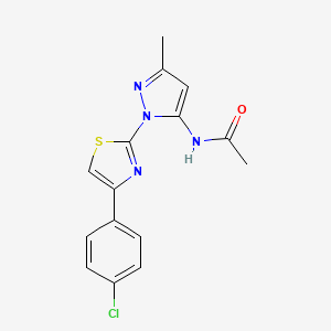 N-{1-[4-(4-chlorophenyl)-1,3-thiazol-2-yl]-3-methyl-1H-pyrazol-5-yl}acetamide