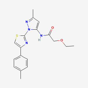 molecular formula C18H20N4O2S B6527756 2-ethoxy-N-{3-methyl-1-[4-(4-methylphenyl)-1,3-thiazol-2-yl]-1H-pyrazol-5-yl}acetamide CAS No. 1019102-91-0