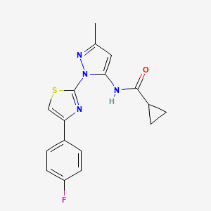 molecular formula C17H15FN4OS B6527768 N-{1-[4-(4-fluorophenyl)-1,3-thiazol-2-yl]-3-methyl-1H-pyrazol-5-yl}cyclopropanecarboxamide CAS No. 1019103-60-6
