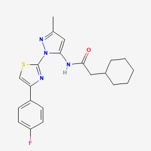 2-cyclohexyl-N-{1-[4-(4-fluorophenyl)-1,3-thiazol-2-yl]-3-methyl-1H-pyrazol-5-yl}acetamide