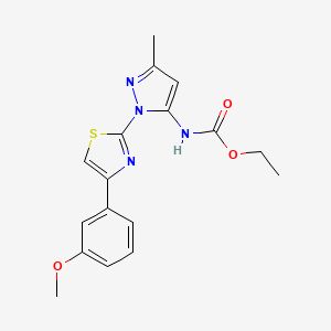 molecular formula C17H18N4O3S B6527809 ethyl N-{1-[4-(3-methoxyphenyl)-1,3-thiazol-2-yl]-3-methyl-1H-pyrazol-5-yl}carbamate CAS No. 1019095-45-4